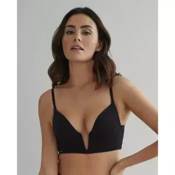 Бюстгальтер на косточках с глубоким вырезом Selmark, черный