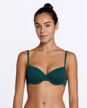 Бюстгальтер на косточках с хлопковой подкладкой Punto Blanco, темно-зеленый