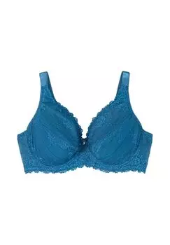 Бюстгальтер на косточках с изящным кружевом и боковой поддержкой sheego, синий