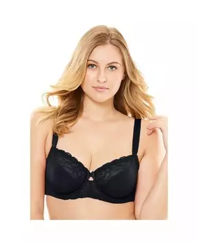 Бюстгальтер на косточках с кружевной отделкой больших размеров Amoureuse, черный