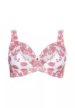 Бюстгальтер на косточках с кружевной вышивкой и сетчатыми вставками sheego, цвет Wei