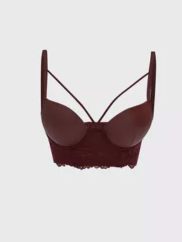 Бюстгальтер на косточках с кружевом и отделкой под кожу с эффектом футболки LCW Dream