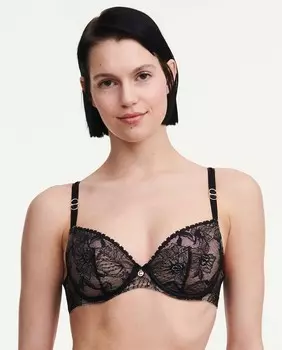 Бюстгальтер на косточках с кружевом Orchids Covered Chantelle, черный