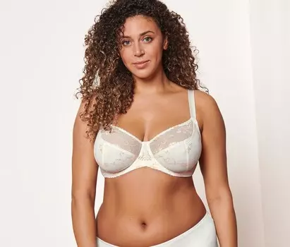 Бюстгальтер на косточках с кружевом Tchibo, кремового цвета