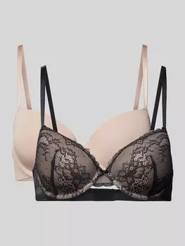 Бюстгальтер на косточках с регулируемыми бретелями в упаковке из 2 штук, модель «CHLOE» DORINA, черный