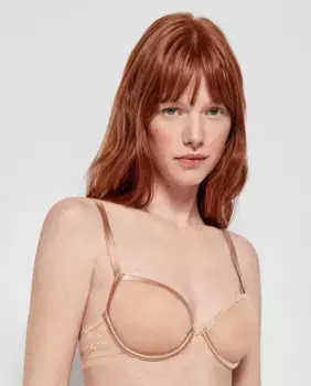 Бюстгальтер на косточках с ультралегкими поролоновыми чашечками Gisela, натуральный