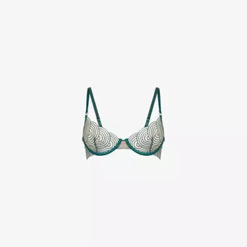 Бюстгальтер на косточках с вышивкой Aster Bluebella, зеленый