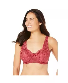 Бюстгальтер на косточках с вышивкой больших размеров Amoureuse, красный