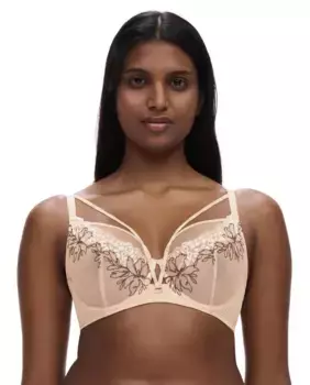 Бюстгальтер на косточках с вышивкой и кружевом Spice Lines Chantelle, черный