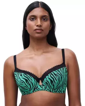 Бюстгальтер на косточках с животным принтом из линейки Pulse Chantelle, зеленый