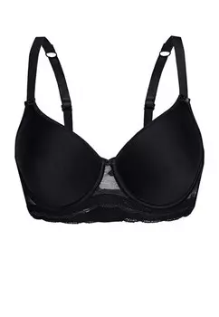 Бюстгальтер на косточках sassa T-shirt Bra DOTTED MESH, черный