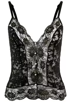 Бюстгальтер на косточках SPITZENTOP AUS SPITZE LASCANA, черный