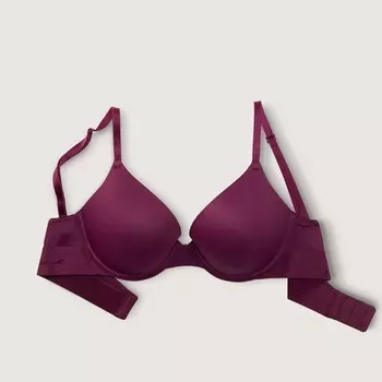 Бюстгальтер на косточках Victoria's Secret Pink Wear Everywhere Push-up, бордовый