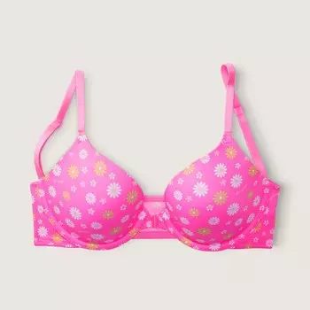 Бюстгальтер на косточках Victoria's Secret Pink Wear Everywhere Push-up, ярко-розовый