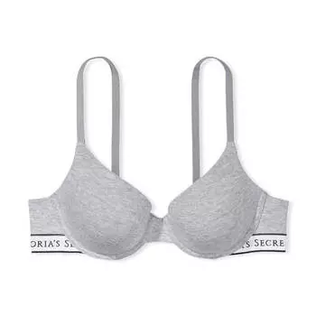 Бюстгальтер на косточках Victoria's Secret The T-shirt Lightly-Lined Demi, серый/белый/черный