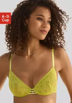 Бюстгальтер на косточках Vivance из графичного жаккардового кружева с элегантной лентой, нижнее белье, зеленый