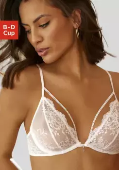 Бюстгальтер на косточках Vivance из тонко прозрачного кружева, нижнее белье, белый