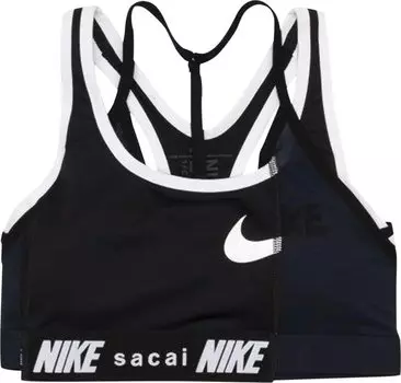 Бюстгальтер Nike x Sacai Hybrid Padded Bra 'Black/Navy', черный