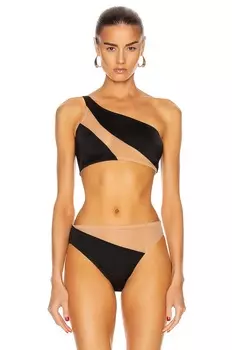 Бюстгальтер Norma Kamali Snake Mesh, цвет Black & Nude Mesh