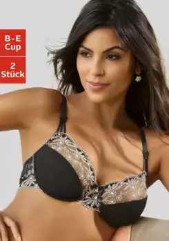 Бюстгальтер Nuance на косточках, с красивой кружевной вышивкой, нижнее белье, черно-белый