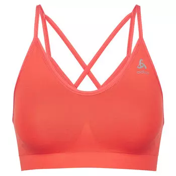 Бюстгальтер Odlo, цвет Living Coral - Grey Melange