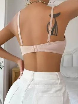 Бюстгальтер, одноцветный, каркас из 3 частей Shein, мультиколор