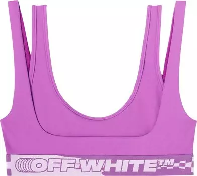 Бюстгальтер Off-White Logo Band Double Layer Bra 'Fuchsia', розовый