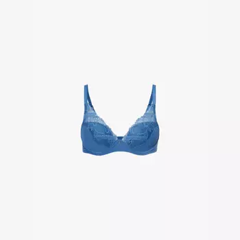 Бюстгальтер Orangerie с глубоким вырезом и кружевной отделкой Chantelle, синий
