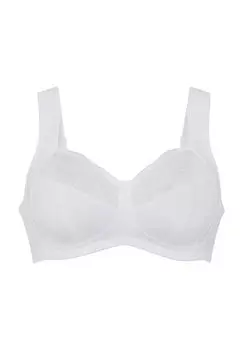 Бюстгальтер Orely рельефный, декоративные пуговицы, горошек, женский Anita, белый