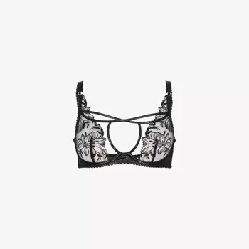 Бюстгальтер Ozella с глубоким вырезом на косточках из эластичной сетки Agent Provocateur, черный