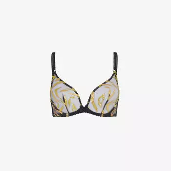 Бюстгальтер Pawla из эластичной сетки с зебровым принтом Agent Provocateur, черный