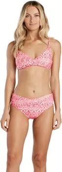 Бюстгальтер-перекресток со сборками Helen Jon, цвет Island Batik/Watermelon Pink Print