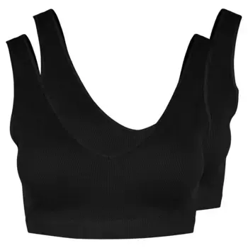 Бюстгальтер Pieces Symmi Rib 2 units, черный