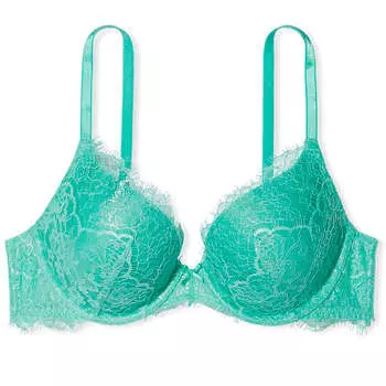 Бюстгальтер полноразмерный из кружева и бархата Victoria's Secret Dream Angels Lightly Lined, светло-зеленый