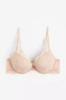 Бюстгальтер пуш-ап H&amp;M Lace Super, светло-бежевый