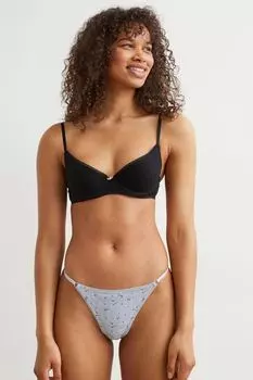 Бюстгальтер пуш-ап из джерси H&M, черный