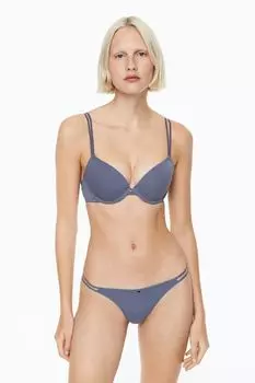 Бюстгальтер пуш-ап из джерси H&amp;M, синий голубь