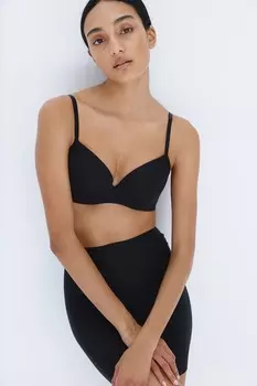 Бюстгальтер пуш-ап из микрофибры H&M, черный