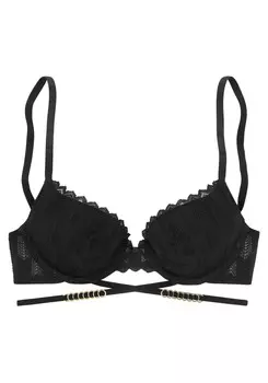 Бюстгальтер пуш ап LASCANA, черный