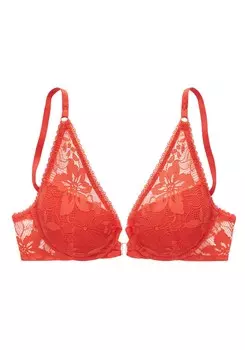 Бюстгальтер пуш-ап LASCANA, цвет Orange red