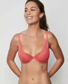 Бюстгальтер пуш-ап на косточках с глубоким вырезом Selmark, коралловый