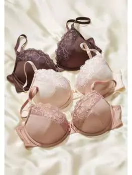 Бюстгальтер пуш-ап PETITE FLEUR, цвет schokobraun+toffee+puder