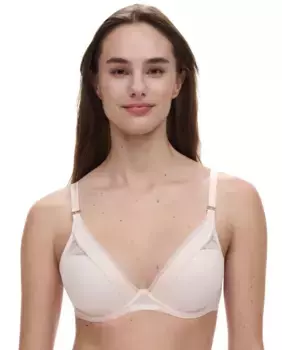 Бюстгальтер пуш-ап с мягкой подкладкой Graphic Allure, кружевом и тюлем Chantelle, цвет Natural