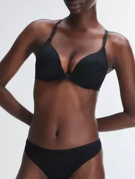 Бюстгальтер пуш-ап Savage X Fenty Lavish Lace Front-Closure, цвет Black Caviar