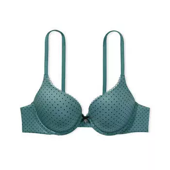 Бюстгальтер пуш-ап Victoria`s Secret Smooth Perfect Shape, зелёно-голубой/чёрный