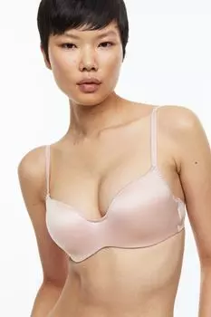 Бюстгальтер push up из эластичного атласа H&amp;M, светло-розовый