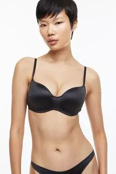 Бюстгальтер push up из эластичного атласа H&amp;M, темно-серый