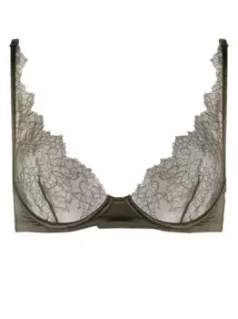 Бюстгальтер с эффектом пуш-ап и кружевной отделкой Maison Close, зеленый
