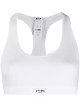 Бюстгальтер с эластичной вставкой MSGM, белый