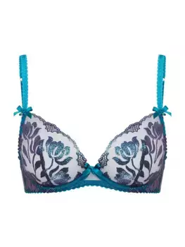 Бюстгальтер с блестками и цветочной вышивкой Agent Provocateur, синий